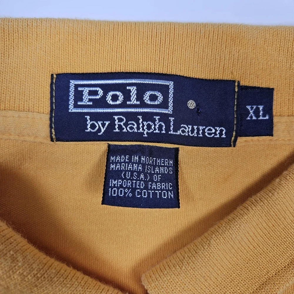 Polo Ralph Lauren Yellow Polo Shirt XL X-Large Preppy Stretch